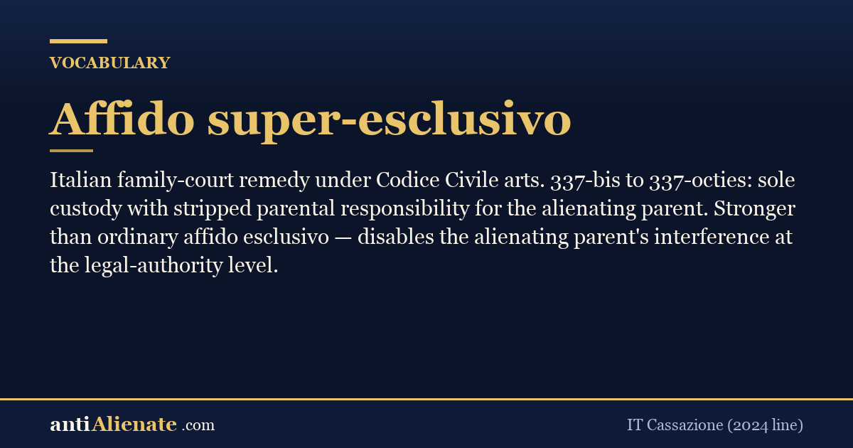 Affido super-esclusivo (Italy)
