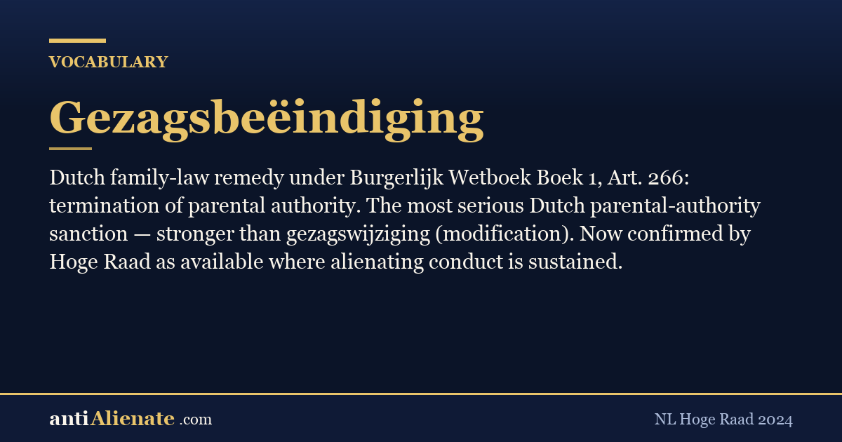 Gezagsbeëindiging (Netherlands)